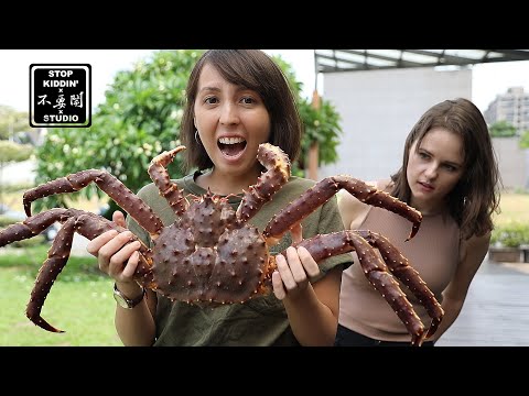 《美國女生吃爆帝王蟹》台灣注定讓老外胖 King Crab Feast